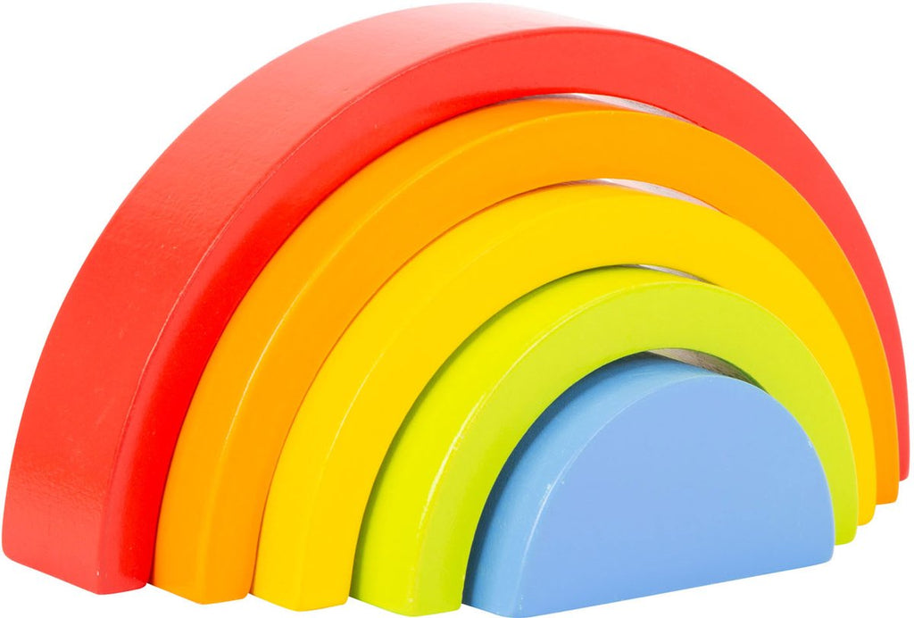 Small Foot - houten bouwblokken regenboog 5dlg.