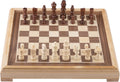 Engelhart - Engelhart Schaakset 40x40 cm – luxe houten schaakbord ingelegd esdoorn & walnoot fineer – koning 77 mm – met opbergsysteem – inclusief colourbox – houten schaakstukken & bord –