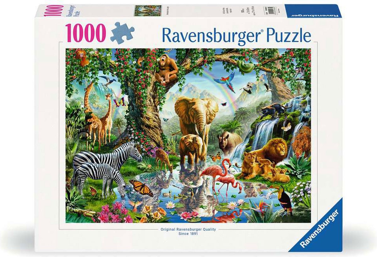 Ravensburger - puzzel legpuzzel jungle avontuur - 1000 stukjes dieren.