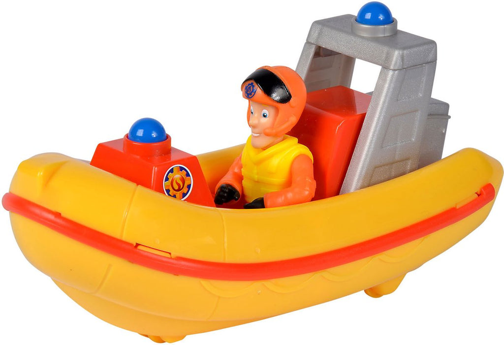 Simba brandweerman sam reddingsboot speelgoed met elvis figuur 17cm.