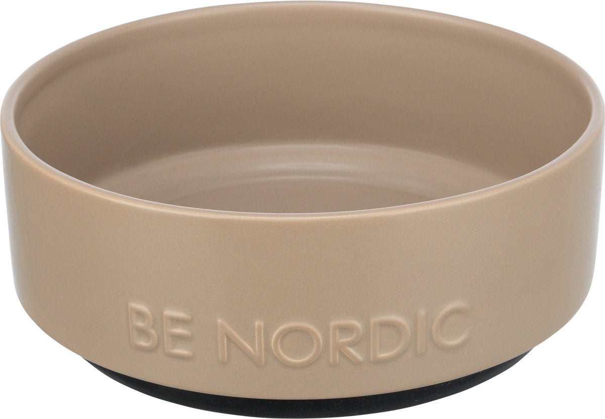 Trixie - be nordic voerbak hond keramiek/ rubber taupe
