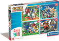 Clementoni - puzzel 4-in-1 - sonic de egel - kinderpuzzel - vanaf 3 jaar