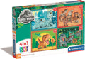 Clementoni - puzzel - 4 in 1 - jurassic world - puzzel voor kinderen - supercolor