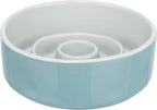 Trixie voerbak slowfeeding keramiek grijs blauw