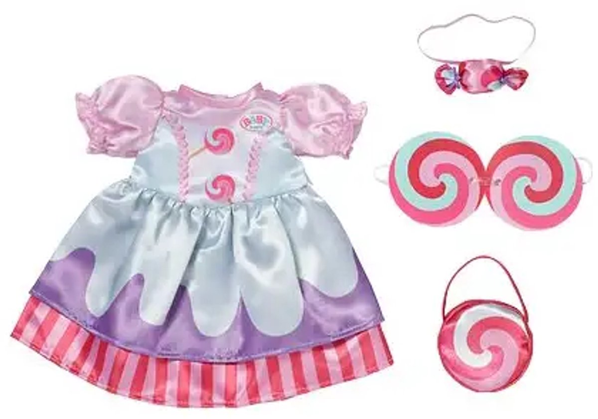 BABY Born - BABY Born poppenoutfit kleurrijk snoepjurk 43cm poppenkleding.