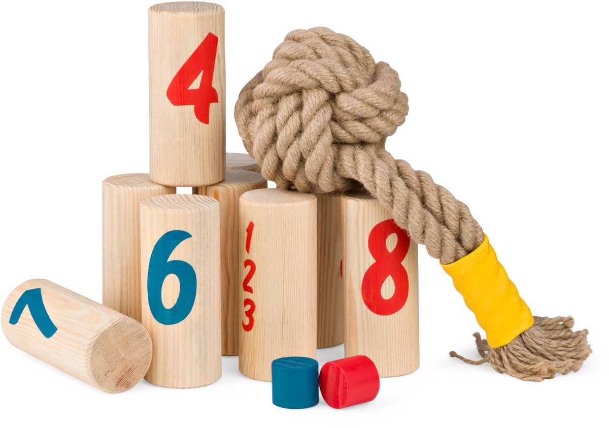 BS Toys - – knapsack werpspel – behendigheidsspel voor buiten – vanaf 8 jaar - buitenspeelgoed - familiespel - houten speelgoed - buitenspel