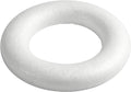 Creativ company styropor ring wit met platte achterkant, 35cm