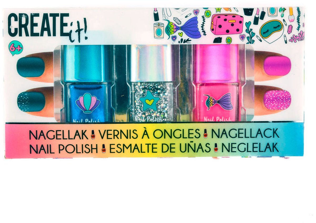 Create it! beauty nagellak glitter, 3st.
