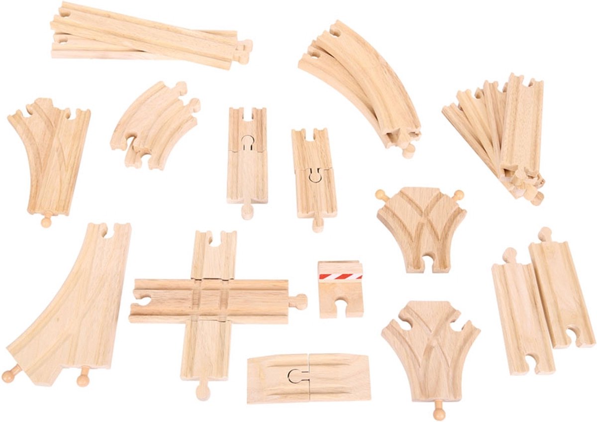 BIGJIGS - BIGJIGS houten rails uitbreidingsset 25dlg.