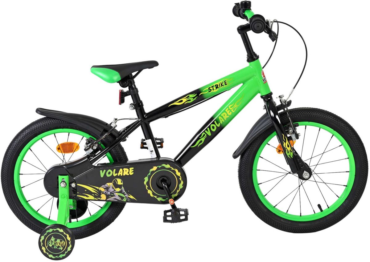 Volare - strike kinderfiets - jongens - 16 inch - groen - twee handremmen
