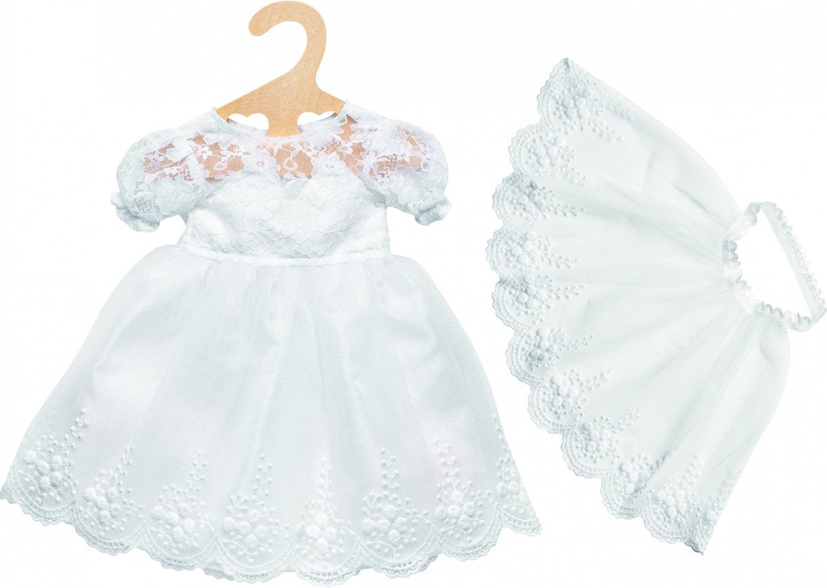 Heless poppenkleding trouwjurk - wit voor poppen van 28-35 cm - 3-delig