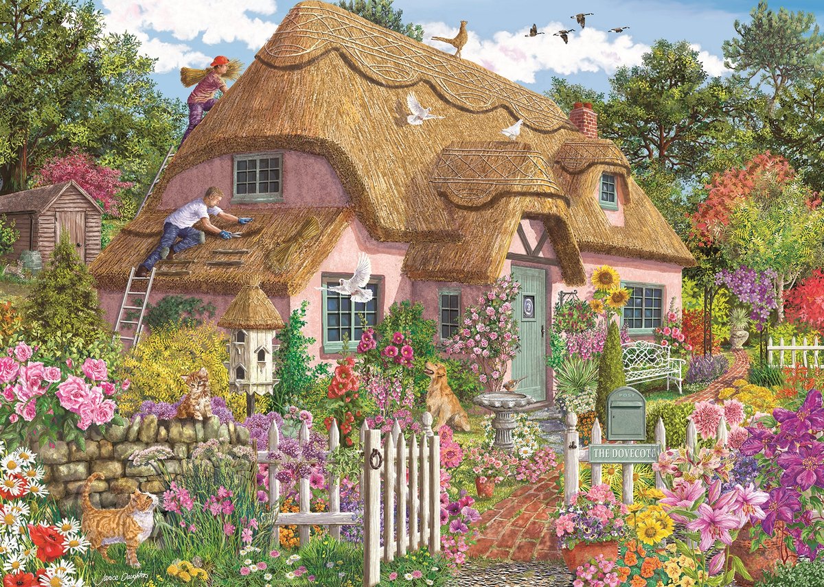 Falcon - legpuzzel 1000 stukjes luxe landschap bloemen.