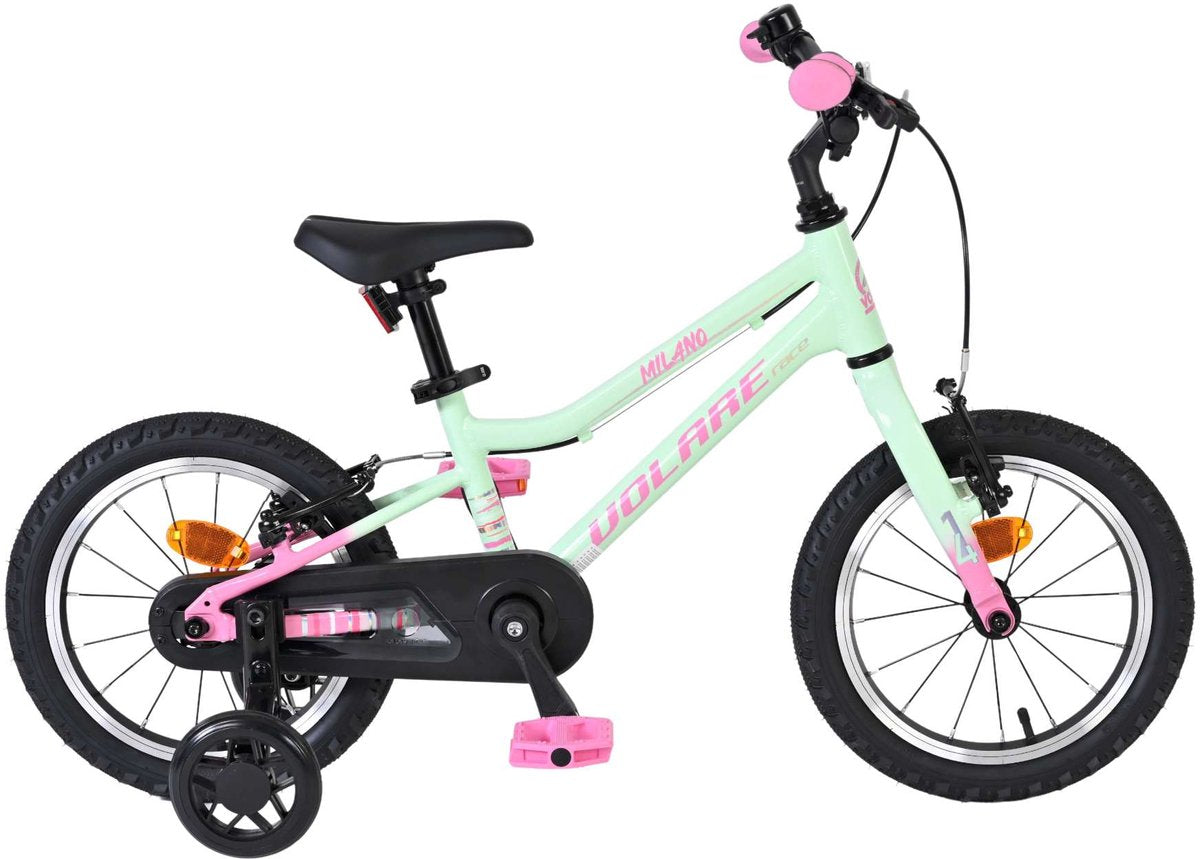 Volare - milano kinderfiets - meisjes - 14 inch - mintgroen - twee handremmen