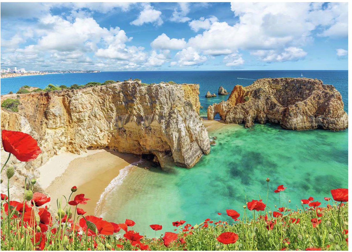 Ravensburger - puzzel klaprozen in de algarve portugal - legpuzzel - 1000 stukjes