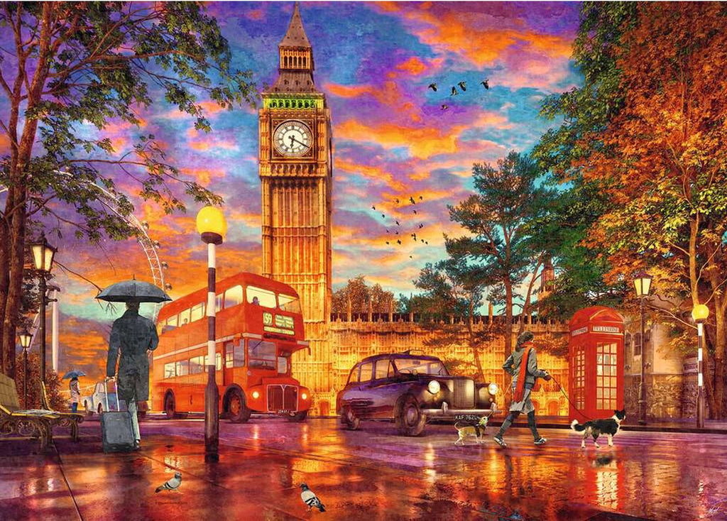 Ravensburger - legpuzzel zonsondergang op parliament square londen 1000st.