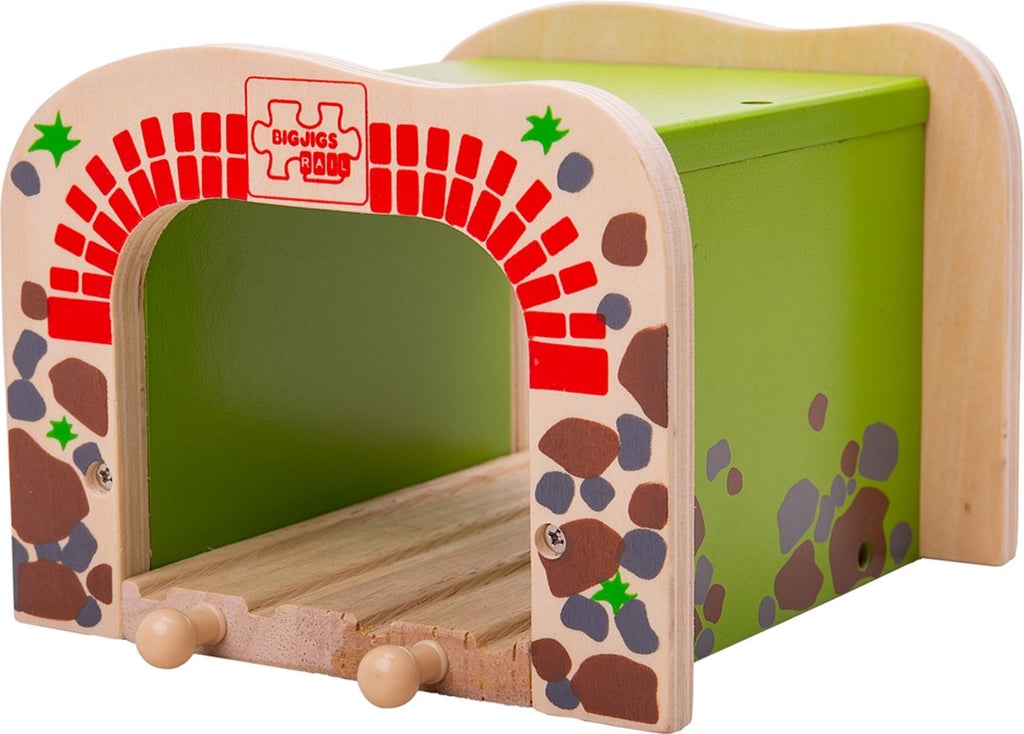BIGJIGS - BIGJIGS Houten rails - dubbelspoor tunnel
