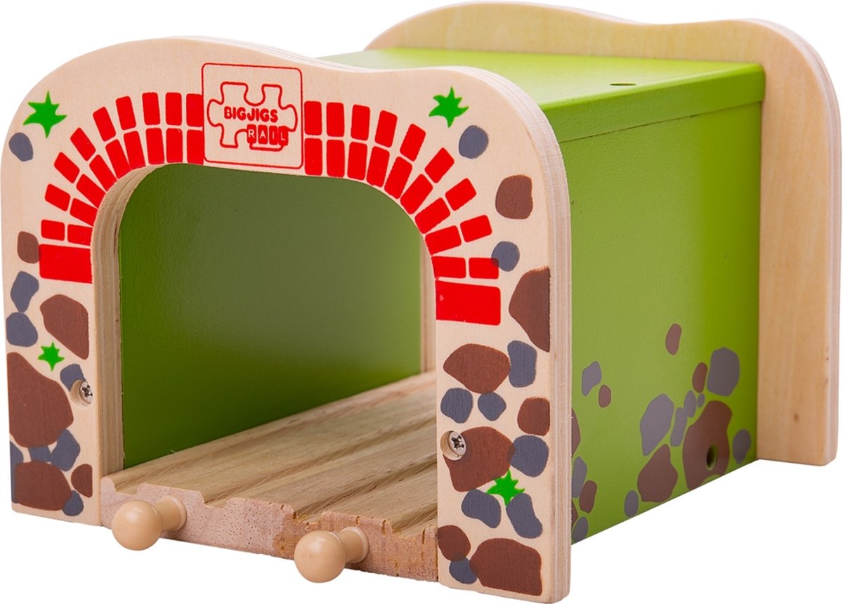 BIGJIGS - BIGJIGS Houten rails - dubbelspoor tunnel