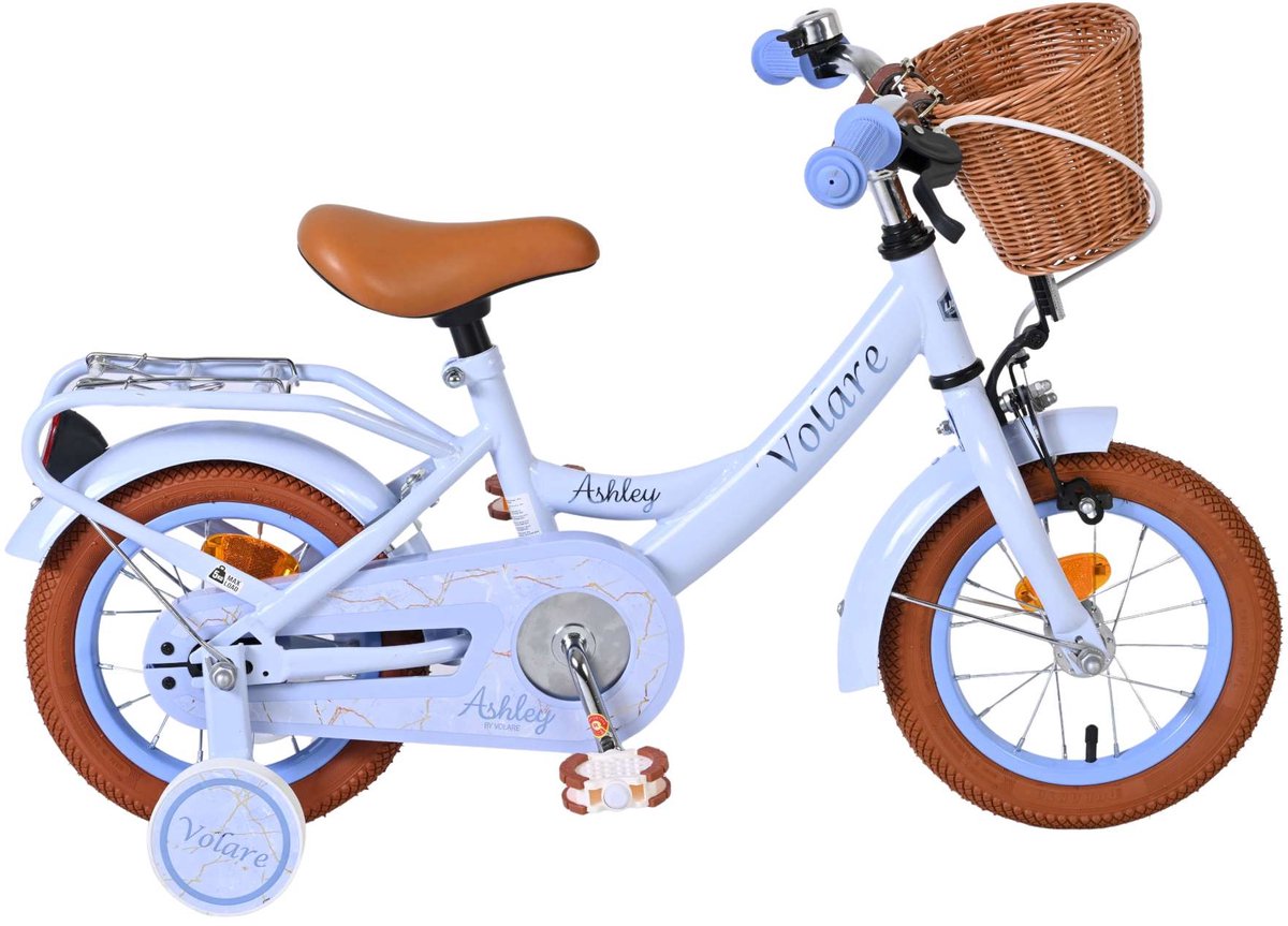 Volare - ashley kinderfiets - meisjes - 12 inch - pastel blauw