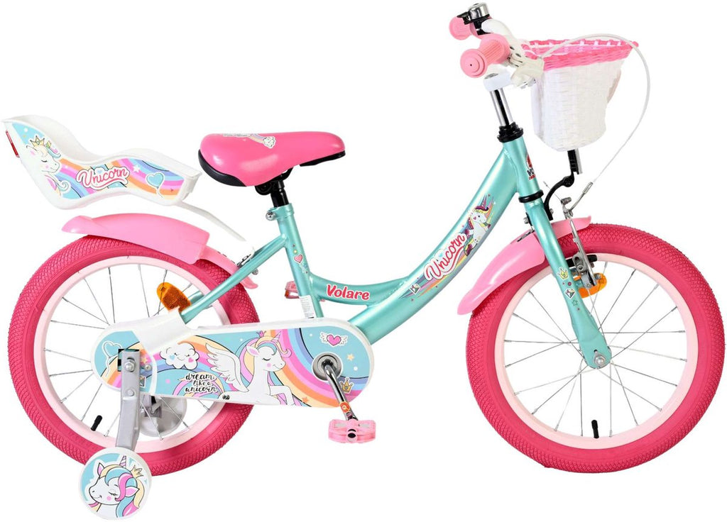 Volare unicorn kinderfiets - meisjes - 16 inch - groen