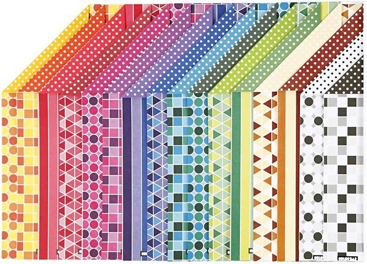 Creotime - Creotime patroonpapier 21 x 297 cm 16 stuks multicolor