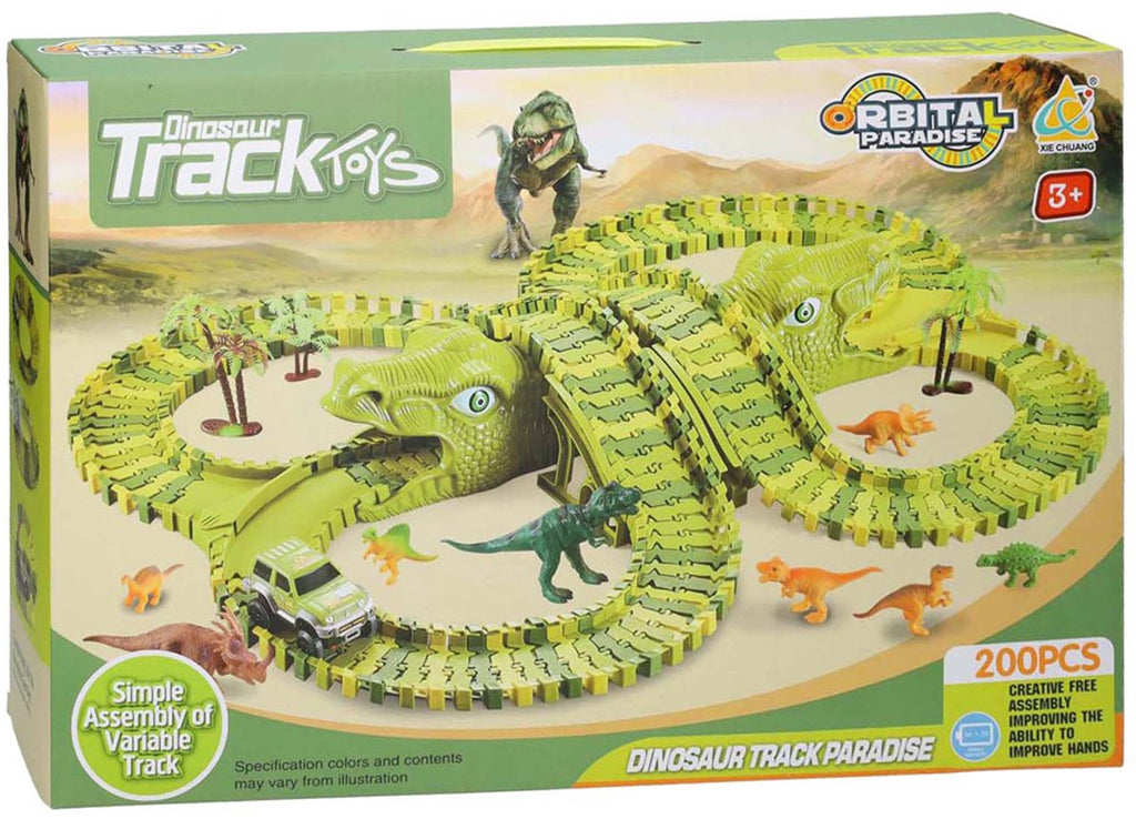 Lobbes Speelgoed- Lobbes Speelgoeddinotrack - racebaan met dino's - 200-delige set - 3+ jaar