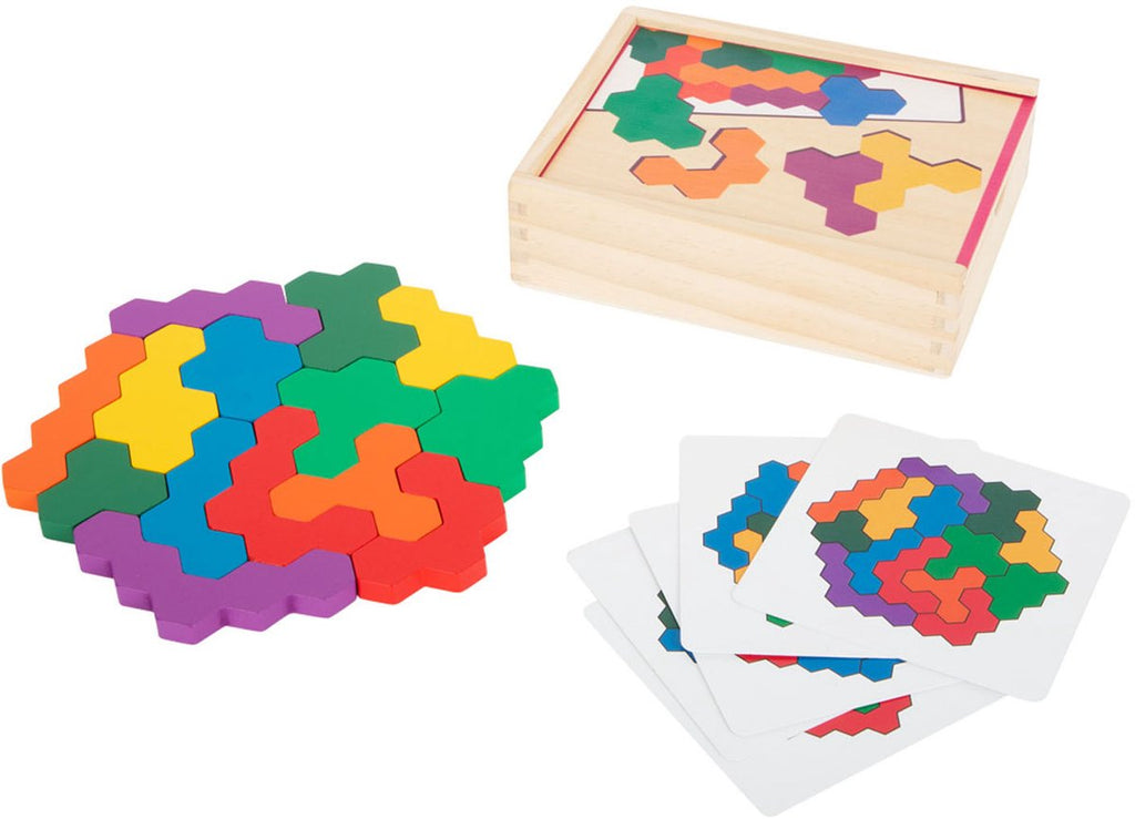 Small Foot - houten vormenpuzzel hexagon