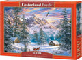 Castorland mountain christmas – puzzel – 1.000 stukjes – satijnen afwerking – perfecte pasvorm – europese kwaliteit