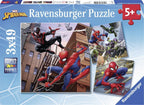 Ravensburger - puzzel spiderman in actie - 3x49 stukjes