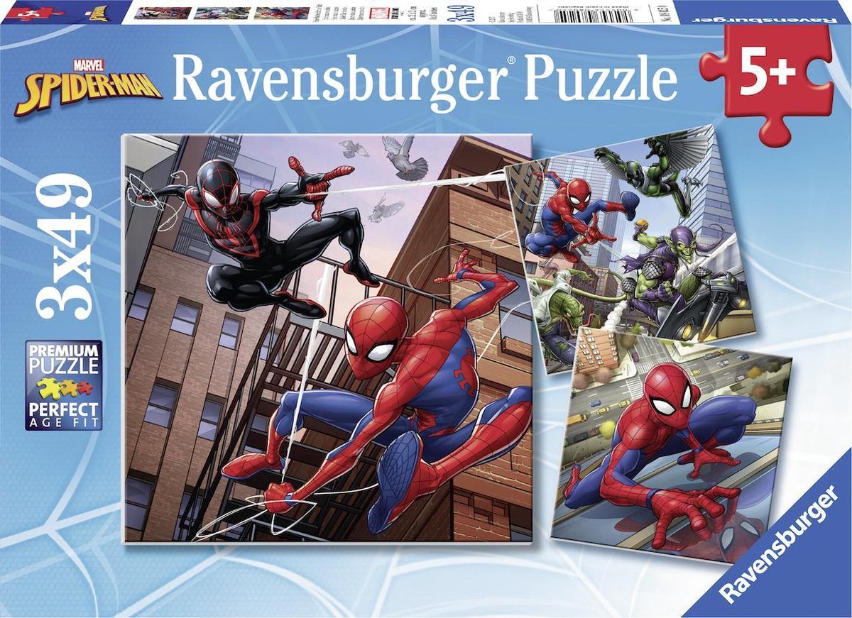Ravensburger - puzzel spiderman in actie - 3x49 stukjes