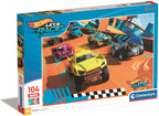 Clementoni - legpuzzel super color maxi hot wheels 104 stuks