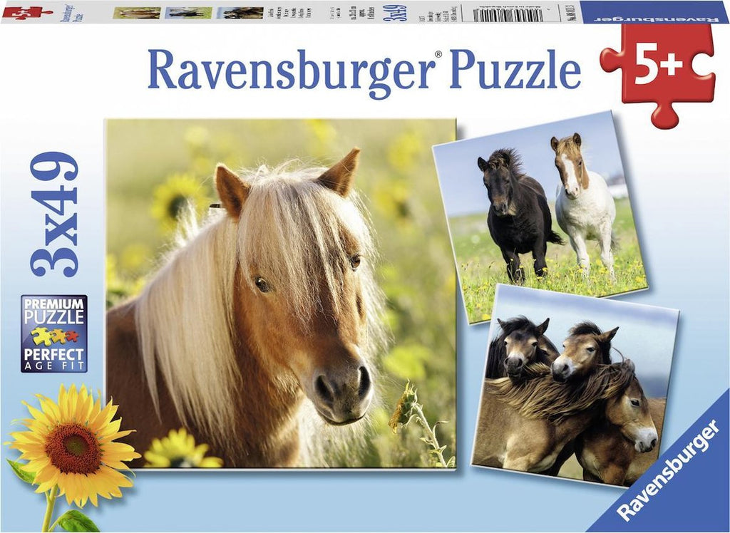Ravensburger puzzel schattige pony's - 3x49 stukjes - kinderpuzzel