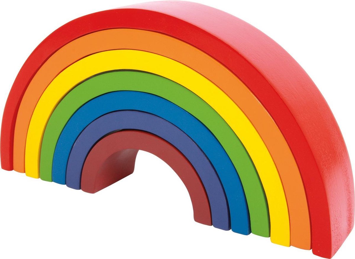 Small Foot - houten bouwblokken regenboog 9 delig