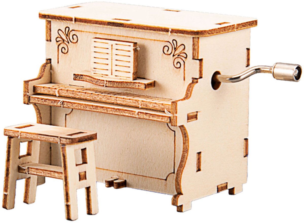Lobbes speelgoed bv houten bouwpakket wind up piano