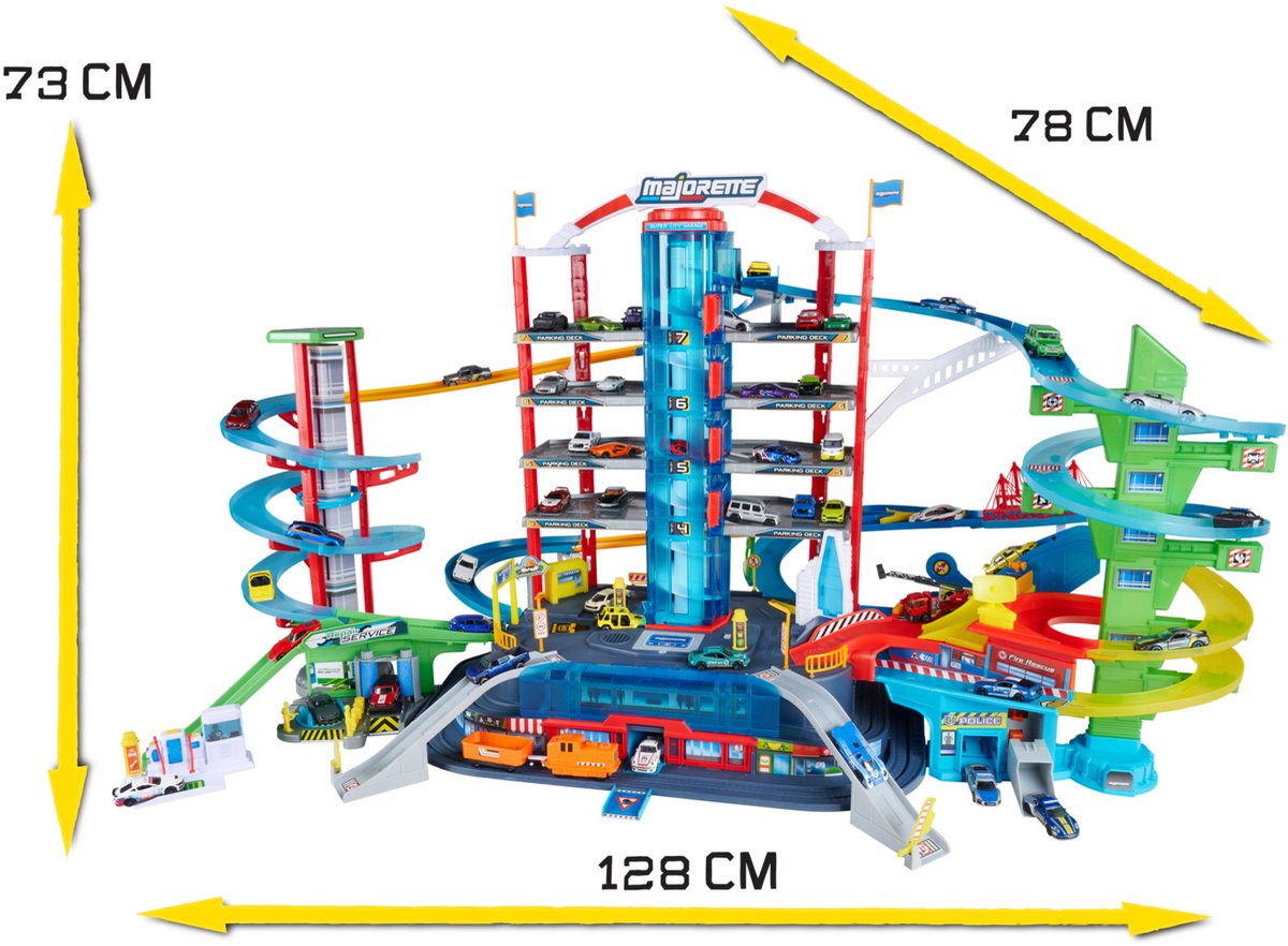 Majorette super city garage - met 6 voertuigen
