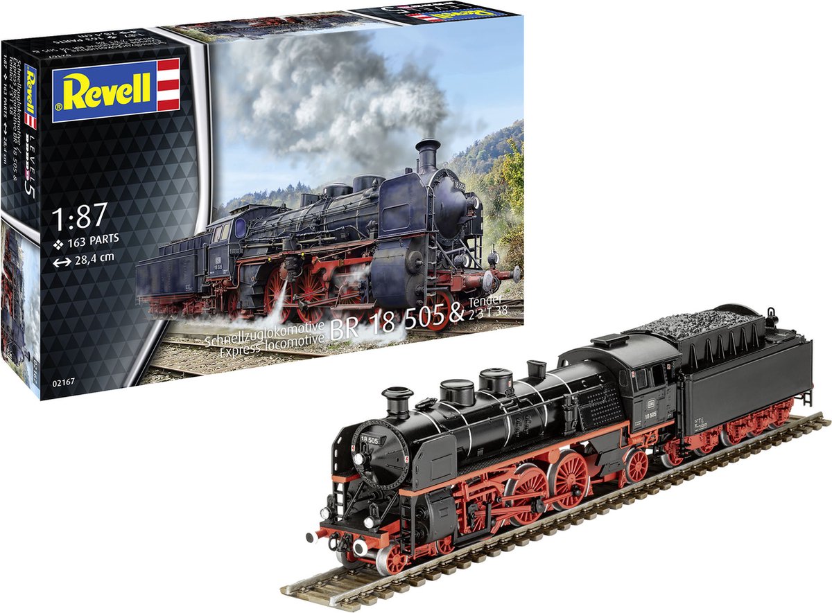 Revell - modelbouwpakket militaire voertuigen - 02167 baureihe 18 505 - tender 2'3' t 38 - stoomlocomotief plastic - 1:87 - modelbouw