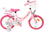 Volare unicorn kinderfiets - meisjes - 14 inch - roze - twee handremmen