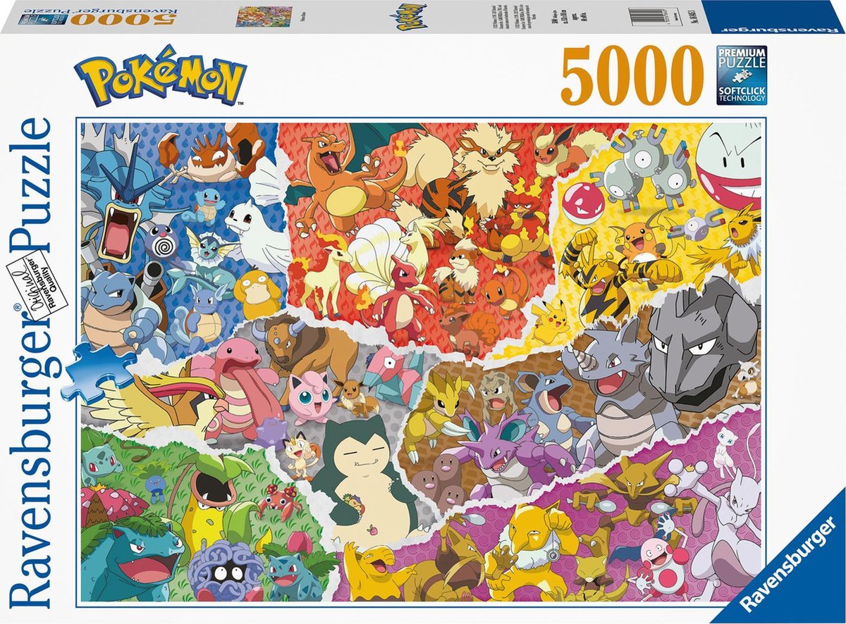 Ravensburger - puzzel pokã©mon - legpuzzel - 5000 stukjes