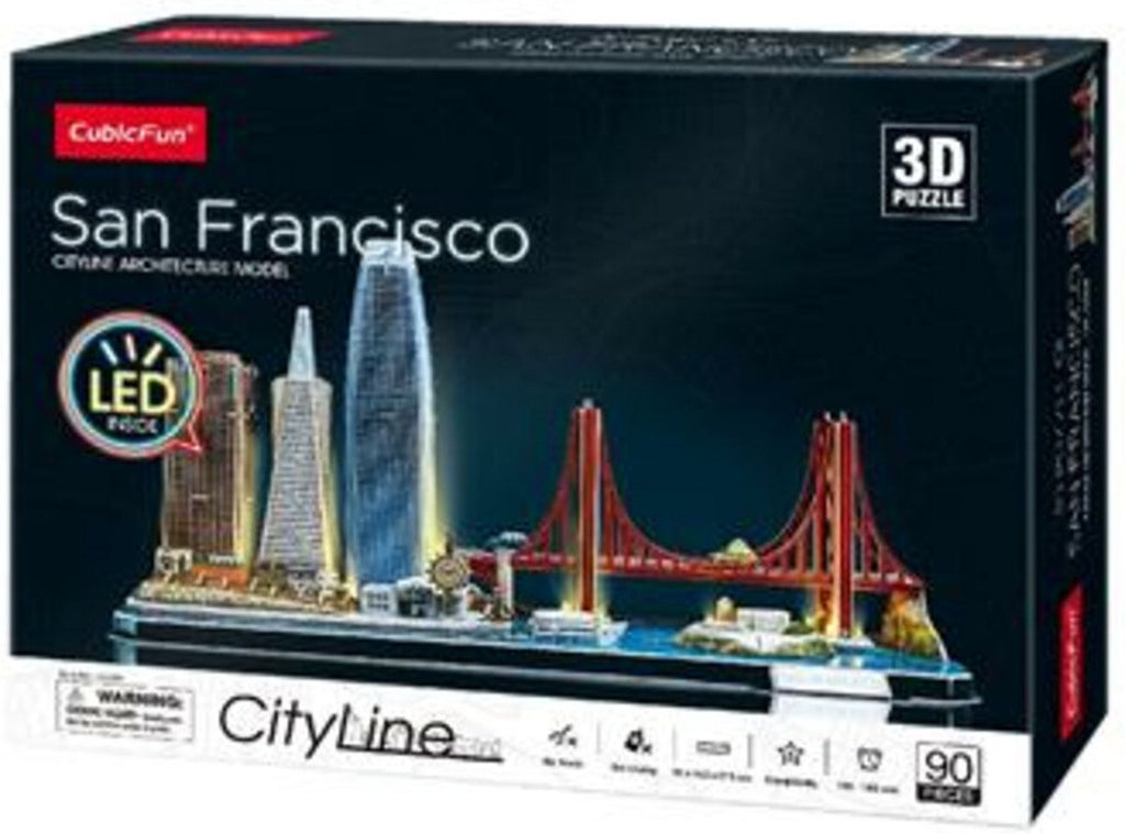 Cubic Fun - Cubic Fun 3d puzzel city line san francisco met led verlichting