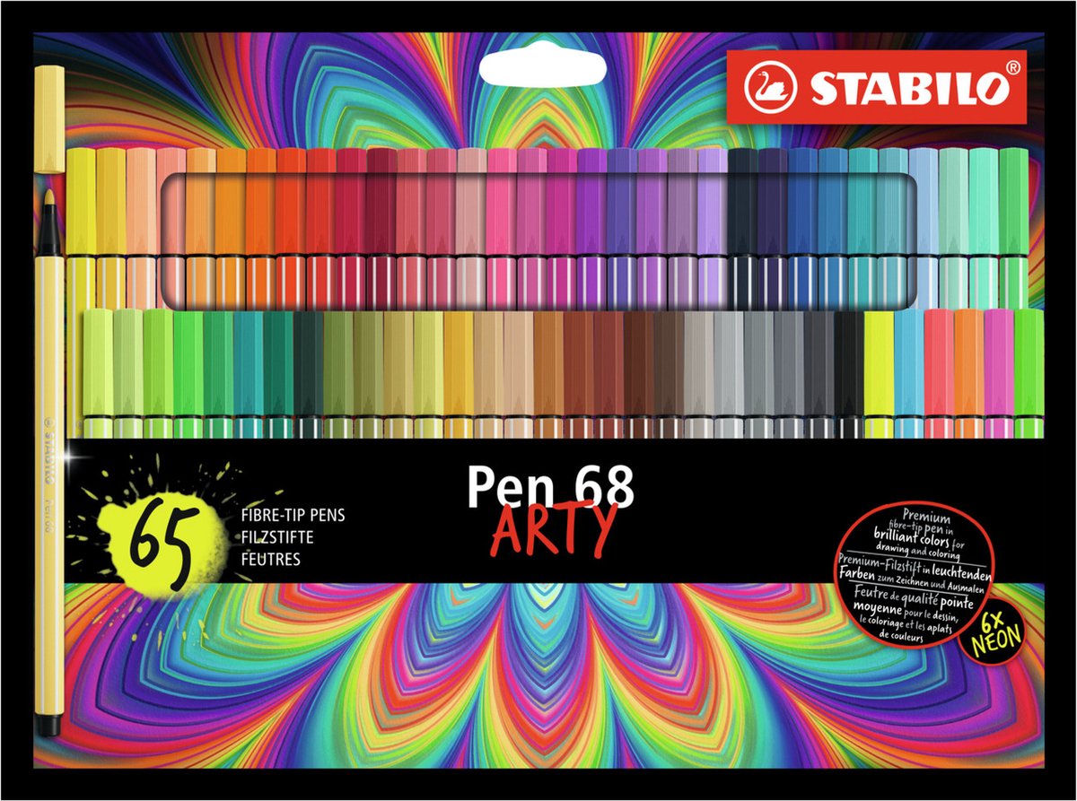 STABILO - STABILO pen 68 - viltstift - arty - set met 65 stuks