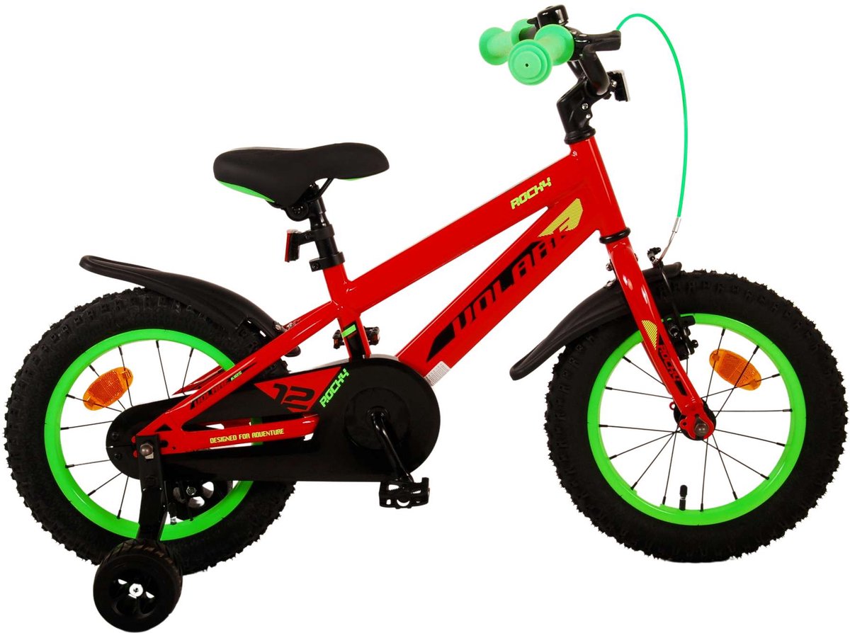 Volare - rocky kinderfiets - jongens - 14 inch - rood - twee handremmen