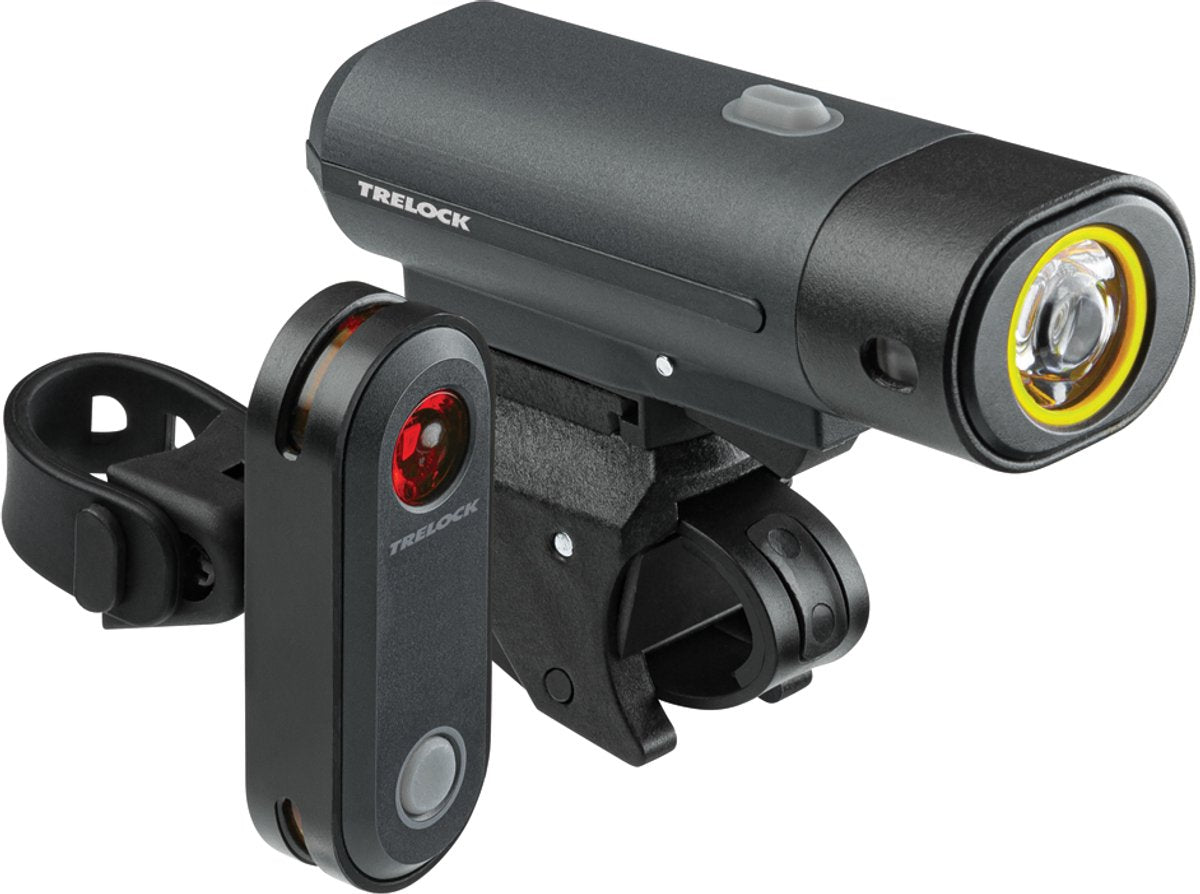 Trelock verlichtings set pulse line ls 290 - voor- en achterlicht - usb oplaadbaar - lumen verlichting