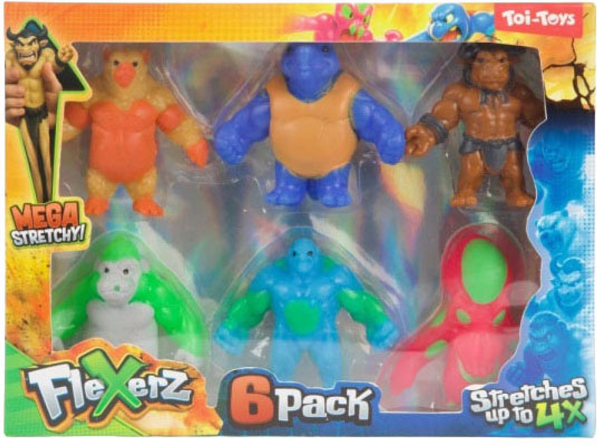 Toi-Toys - Toi-Toys Anti stressfiguur flexerz 6cm - 6 stuks