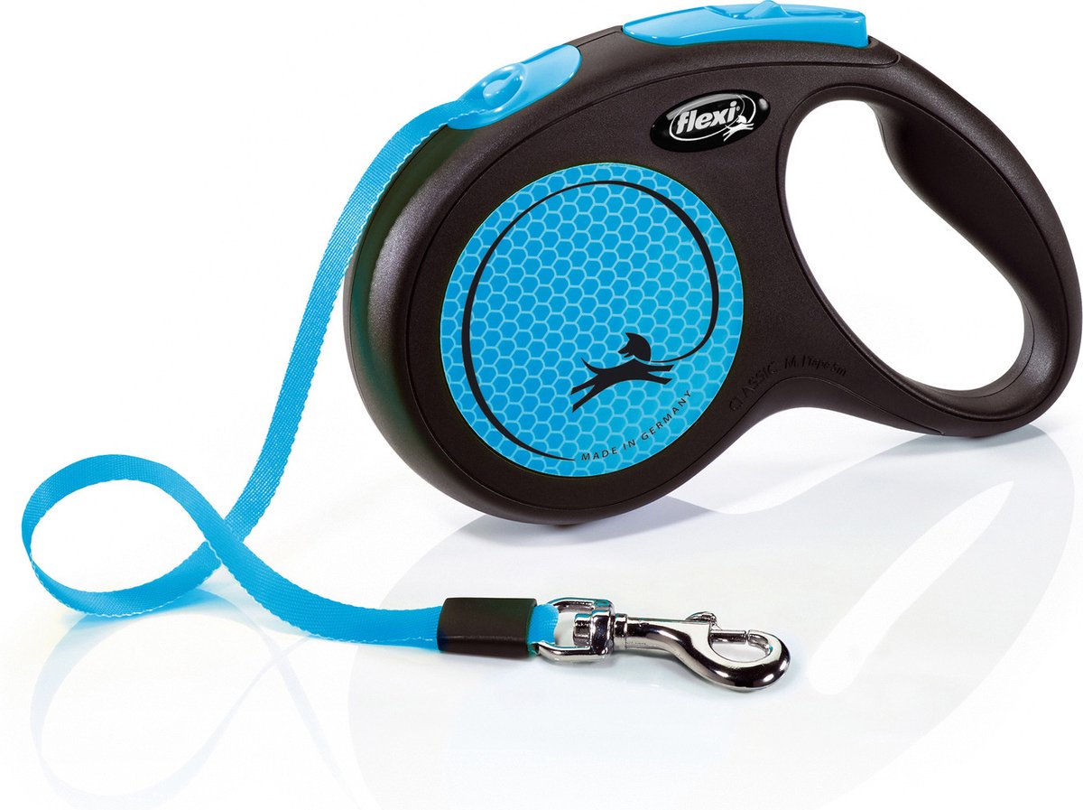Flexi - rollijn new classic neon tape zwart / blauw