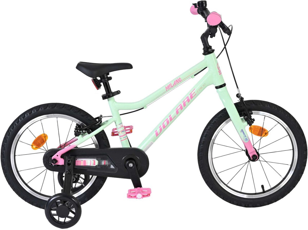 Volare milano kinderfiets - meisjes - 16 inch - mintgroen - twee handremmen