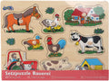 Small foot - houten noppenpuzzel boerderij, 9st.