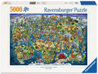 Ravensburger legpuzzel illustrated world map - 5000st.