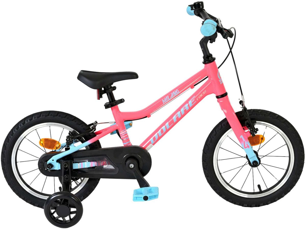 Volare - milano kinderfiets - meisjes - 14 inch - roze - twee handremmen