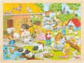 Goki houten legpuzzel kinderboerderij, 48st.