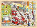 Goki puzzel: brandbestrijding 40x30x0,8cm, 96-delig, hout, 3+