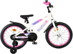 Volare - lily kinderfiets - meisjes - 18 inch - wit roze paars - twee handremmen